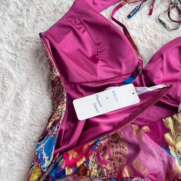 SOLD New Sue Wong beaded silk halter prom dress gown cocktail long pink Nocturne - Picture 9 of 13